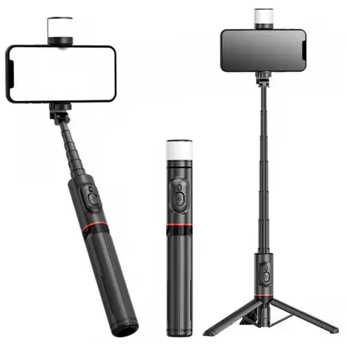 Selfie Stick Bluetooth Techsuit Q12S, Universal (Negru)