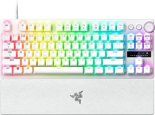 Tastatura Gaming Razer Huntsman V3 Pro TKL, Analog Optical, Wired, iluminare RGB (Alb)