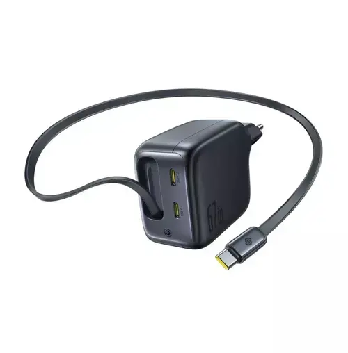 Incarcator retea Baseus EnerCore CJ11 67W, 2x USB-C, cu cablu USB-C incorporat (Negru)
