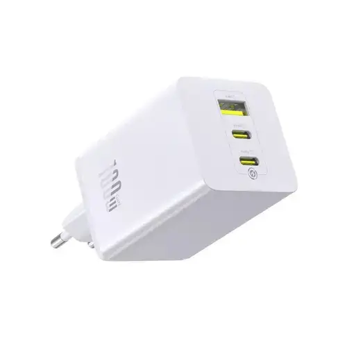 Incarcator retea Baseus EnerFill FE11, 100W, 2xUSB-C, 1xUSB, GaN6 (Alb)