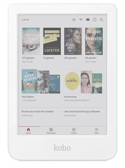 eBook Reader Kobo Clara Colour, Ecran E Ink Kaleido 6inch, Procesor 2GHz, 512MB RAM, 16GB Flash, USB Type-C, ComfortLight PRO, Wi-Fi, IPX8 (Alb)