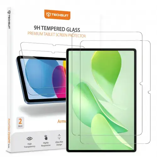Folie de protectie Ecran Techsuit ArmorGlass CrystalHD pentru Huawei MatePad 12 X (2025), Sticla Securizata, Full Glue, Set 2 bucati