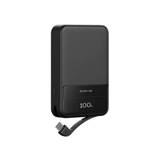 Baterie externa EcoFlow Rapid MagSafe Qi2, 10000 mAh, Wireless, USB-C (Negru)