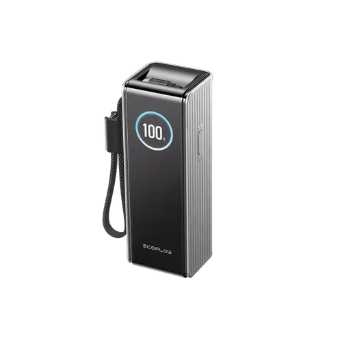 Baterie externa EcoFlow RAPID EF-RAPID25K100W-S-EU, 25000 mAh, 170W, cabluri incorporate de 100W (Gri)