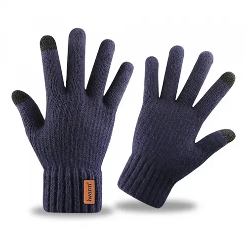 Manusi iarna tactile Iwarm ST0016, 22cm (Albastru)