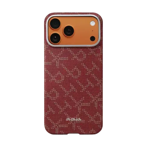 Husa Pitaka pentru iPhone 17 Pro Max, Ultra-Slim, PitaTap™ (Auriu/Rosu)