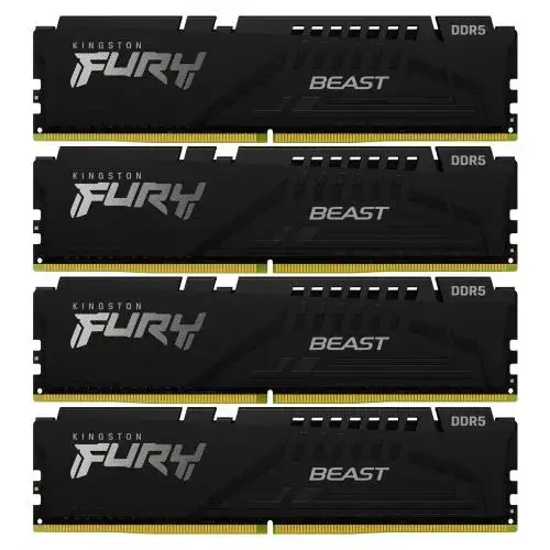Memorii Kingston Fury Beast Black Intel XMP 3.0, 64GB  (4x16GB), DDR5-6000MHz, CL40, Quad Channel