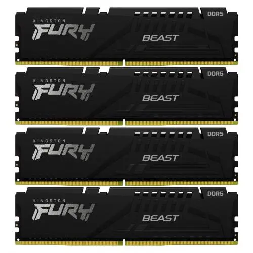 Memorii Kingston Fury Beast Black Intel XMP 3.0, 64GB  (4x16GB), DDR5-6000MHz, CL40, Quad Channel