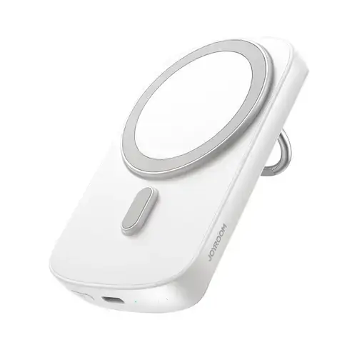 Acumulator extern Joyroom Ring holder, 6000mAh, 15/20W - Wired/Wireless, 1xUSB-C PD (Alb)