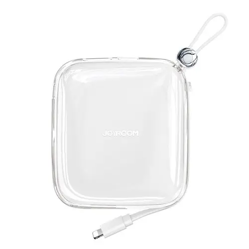 Acumulator extern Joyroom, Jelly Series, 10000mAh, 22.5W, 1xUSB, 1xUSB-C, Cablu Lightning incorporat (Alb)