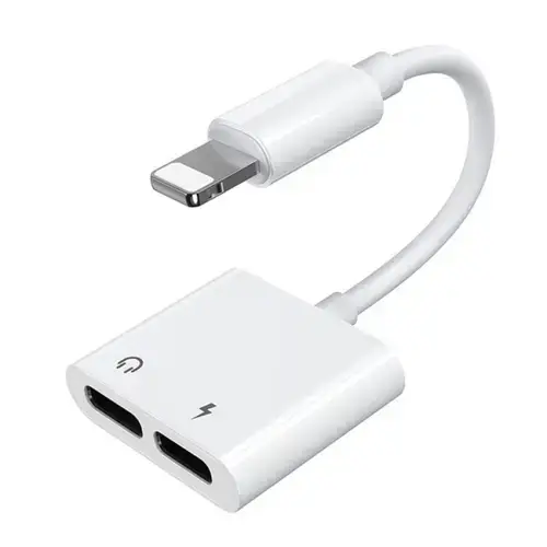 Adaptor Audio Joyroom S-Y104 Lightning - 2 x Lightning (Alb)
