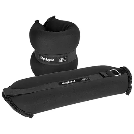Set 2 greutati pentru incheietura Rebel Active RBA-3500-4, 2 x 4 Kg (Negru)