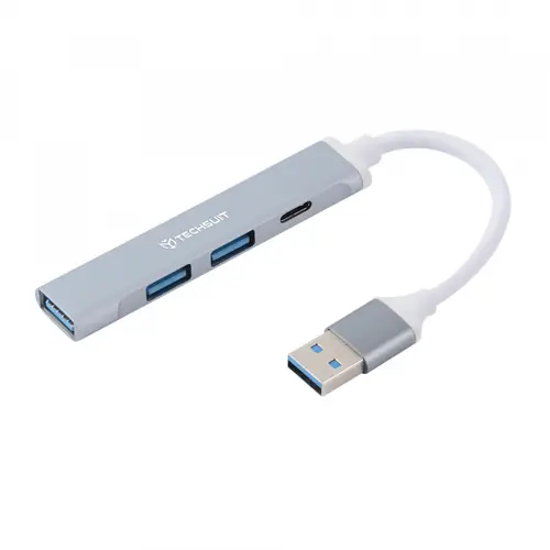 Hub USB Techsuit H19 PolarisBridge, 4in1 (Gri/Alb)
