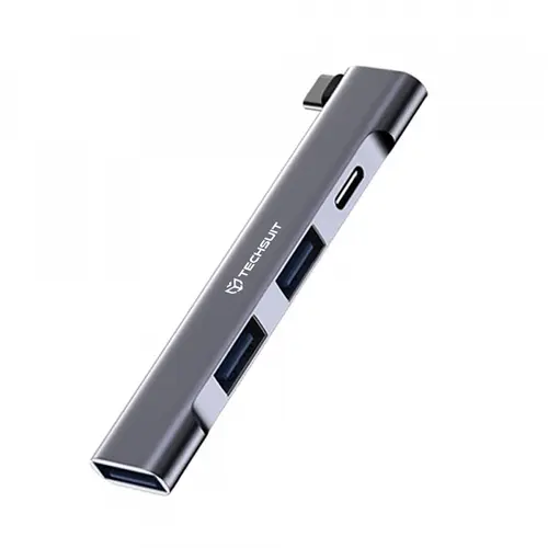 Hub USB-C Techsuit H12 ZenithDock, 4in1 (Gri)
