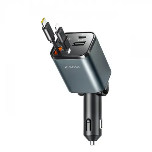Incarcator auto Joyroom JR-CCL05, 30W, 3A, 1 x USB-A - 1 x USB-C (Gri)