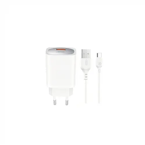 Incarcator Retea Cu Cablu USB-C XO Design CE19, 18W, 3A, 1 x USB-A (Alb)