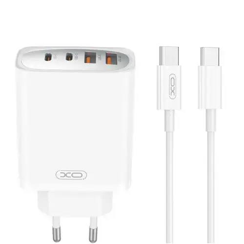 Incarcator Retea Cu Cablu USB-C XO Design CE22, 45W, 3A, 2 x USB-A - 2 x USB-C (Alb)