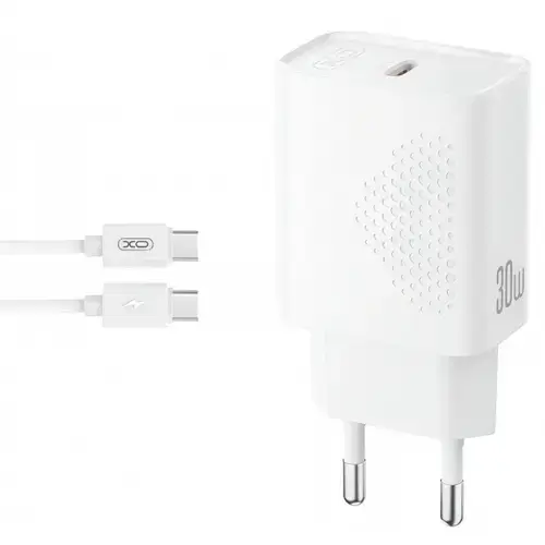 Incarcator Retea Cu Cablu USB-C XO Design L162, 30W, 3A, 1 x USB-C (Alb)