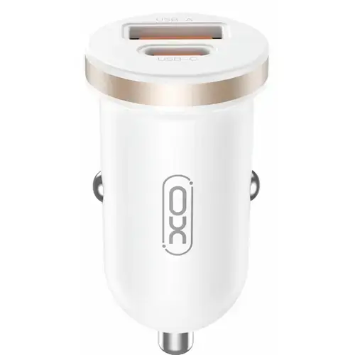 Incarcator Auto XO Design CC56, 30W, 3A, 1 x USB-A - 1 x USB-C (Alb)