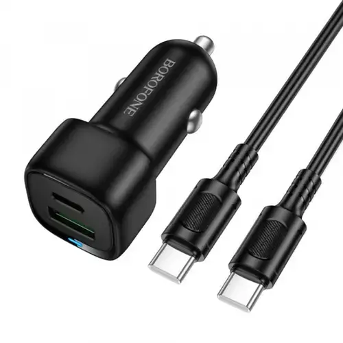 Incarcator Auto Cu Cablu USB-C Borofone BZ34B Cloud, 20W, 3A, 1 x USB-A - 1 x USB-C (Negru)