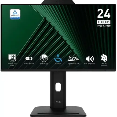Moniotor IPS LED MSI 23.8inch PRO MP242PMG, Full HD (1920 x 1080), VGA, HDMI, DisplayPort, Boxe, Pivot, 120 Hz, 1 ms (Negru)