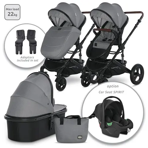 Carucior transformabil Lorelli Boston, 0-22 kg, cos auto separat, 0-4 ani (Gri)