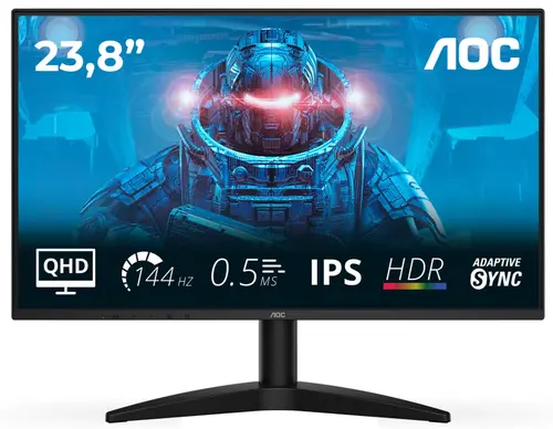 Monitor Gaming IPS LED AOC 23.8inch Q24B36X, QHD (2560 x 1440), HDMI, DisplayPort, 144 Hz, 4 ms (Negru)