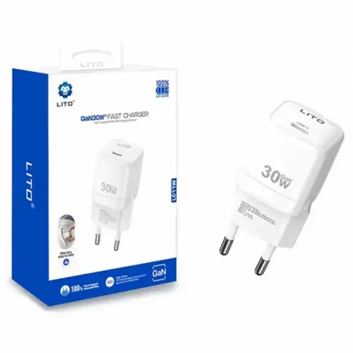 Incarcator Retea Lito LC11, 30W, 3A, 1 x USB-C (Alb)