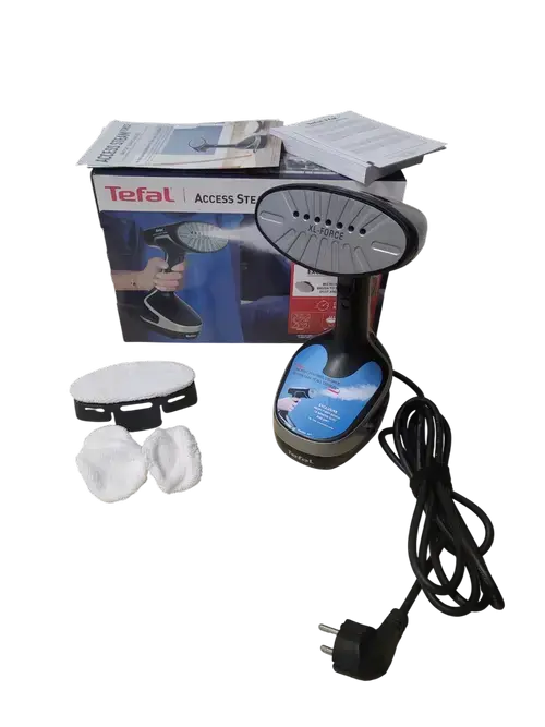 Aparat de calcat cu abur pliabil Tefal Acces Steam Force DT8230E1, 2000W, 30g/min, Rezervor 200ml, Oprire automata, Cablu alimentare 2.6m, Negru/Gri