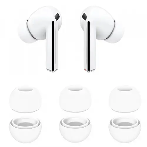 Dopuri Techsuit ET3 pentru Samsung Galaxy Buds3 Pro, Marime S / M / L, Albe