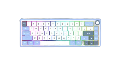 Tastatura Gaming Aqirys Talitha, Wireless 2.4Ghz, Bluetooth, Wired, USB, iluminare RGB (Alb/Albastru)