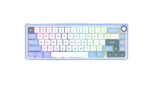 Tastatura Gaming Aqirys Talitha, Wireless 2.4Ghz, Bluetooth, Wired, USB, iluminare RGB (Alb/Albastru)