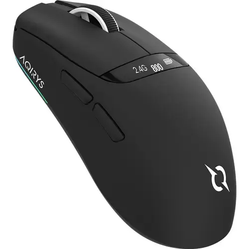 Mouse gaming wireless AQIRYS Nyx, Bluetooth 5.0/USB, 12000 DPI, charging dock magnetic pentru incarcare, Negru
