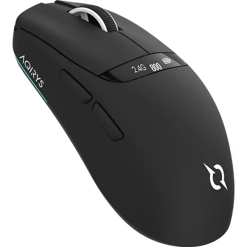 Mouse gaming wireless AQIRYS Nyx, Bluetooth 5.0/USB, 12000 DPI, charging dock magnetic pentru incarcare, Negru