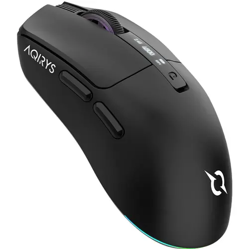 Mouse Gaming AQIRYS M2, Wireless 2.4Ghz, Bluetooth, Wired, iluminare RGB (Negru)