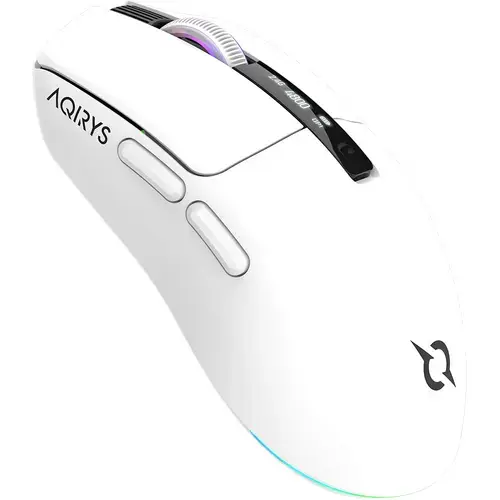 Mouse Gaming AQIRYS M2, Wireless 2.4Ghz, Bluetooth, Wired, iluminare RGB (Alb)