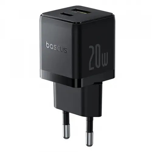 Incarcator Retea Baseus Palm, 20W, 3A, 1 x USB-A - 1 x USB-C, P10111608113-00 (Negru)