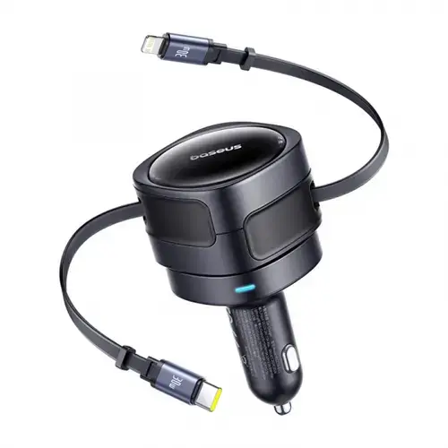 Incarcator Auto Cu Cablu USB-C / Lightning Baseus Enjoyment Max, 60W, 3A, C00035507121-00 (Negru)