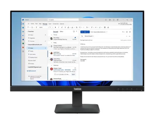 Monitor IPS LED Lenovo ThinkVision 23.8inch S24-4e, Full HD (1920 x 1080), VGA, HDMI, 100 Hz, 4 ms (Negru)