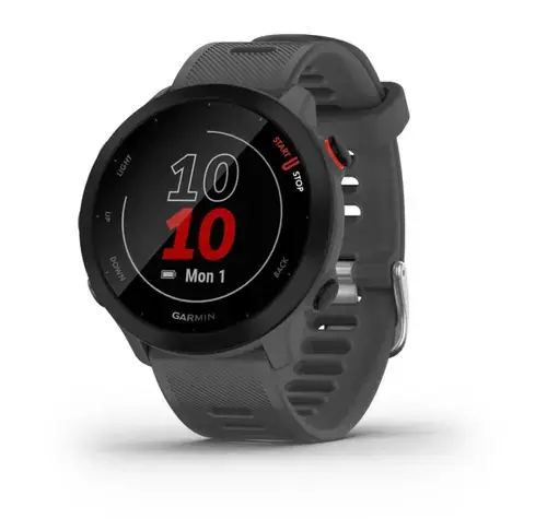 Smartwatch Garmin Forerunner 55, GPS, Bluetooth, ecran MIP 1.04inch, bratara silicon (Gri)