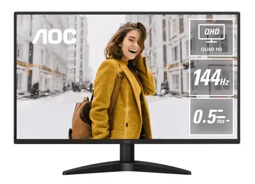 Monitor IPS LED AOC 27inch Q27B36X, QHD (2560 x 1440), HDMI, DisplayPort, 144 Hz, 4 ms (Negru)