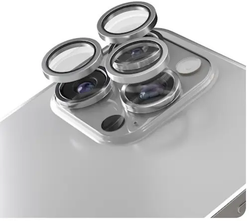 Folie de protectie Camera Spate Etteri pentru Apple iPhone 16 Pro Max / 16 Pro, Sticla Securizata, Gri