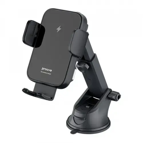 Suport si Incarcator Auto Wireless Proove Triple Clamp, 15W, 1.67A, WHTC15010001 (Negru)