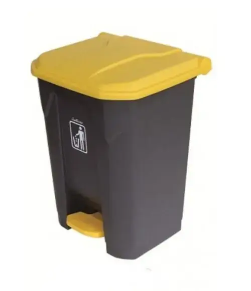 Cos gunoi din plastic cu pedala Limpio B2-010A, 30 l (Gri/Galben)