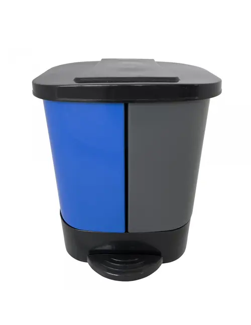 Cos gunoi colectare selectiva Limpio B-036A, 40 l (20x2) (Albastru/Gri)