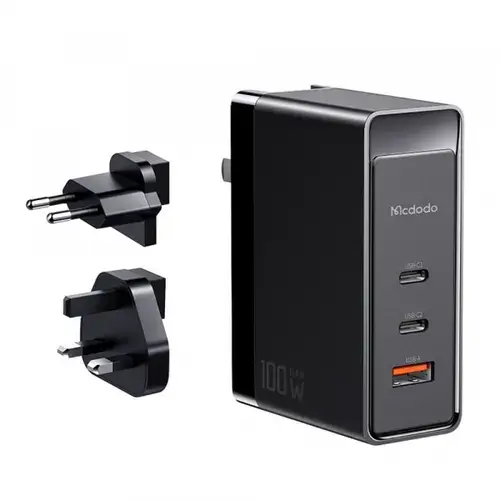 Incarcator retea McDodo CH-8101 Pro Nuc AR Power Travel, 100W, 1 x USB-A - 2 x USB-C (Negru)