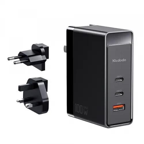 Incarcator retea McDodo CH-8101 Pro Nuc AR Power Travel, 100W, 1 x USB-A - 2 x USB-C (Negru)