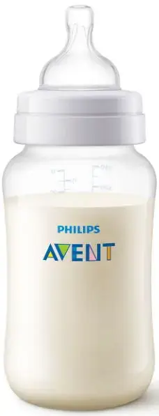 Biberon anti-colici Philips Avent SCF816/17, Tetina cu debit mediu, 330 ml (Alb)