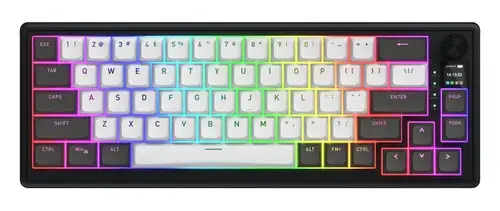 Tastatura Hator Skyfall Pro 65, Wired, Wireless 2.4Ghz, Bluetooth (Negru/Alb)