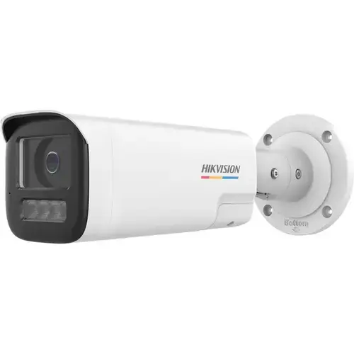 Camera supraveghere exterior IP cu iluminare duala Hikvision ColorVu DS-2CD1B47G2H-LIUF/SL, 4MP, 2.8 mm, IR/ lumina alba 50 m, microfon si difuzor, slot card, PoE, lumina stroboscopica